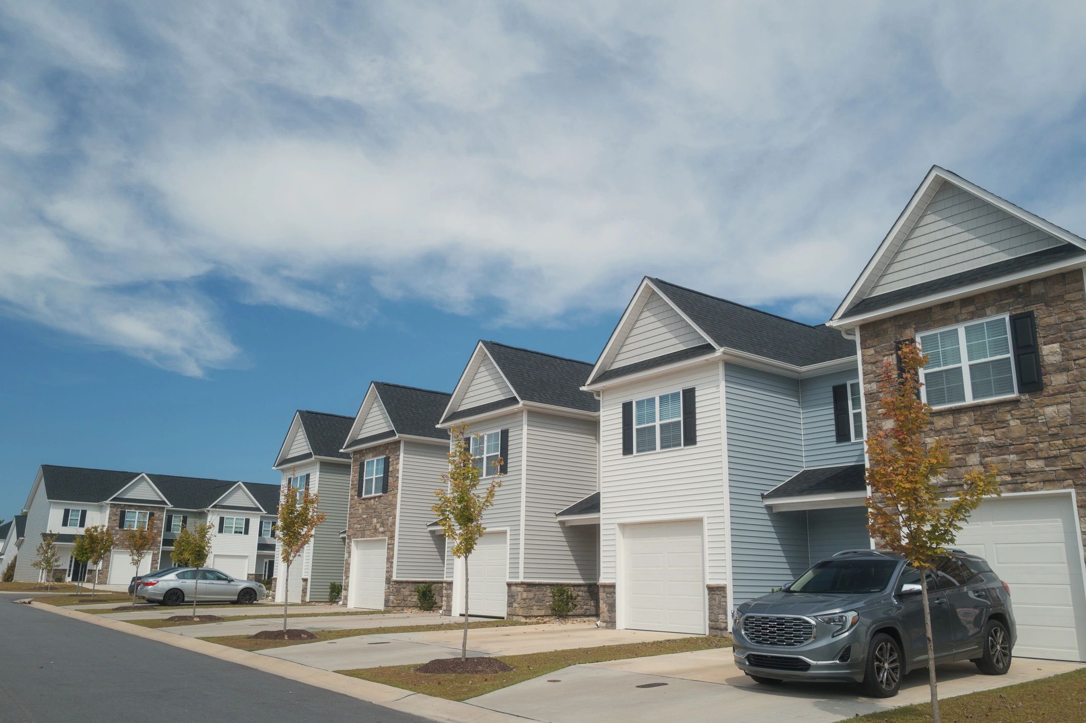 New duplex homes exterior